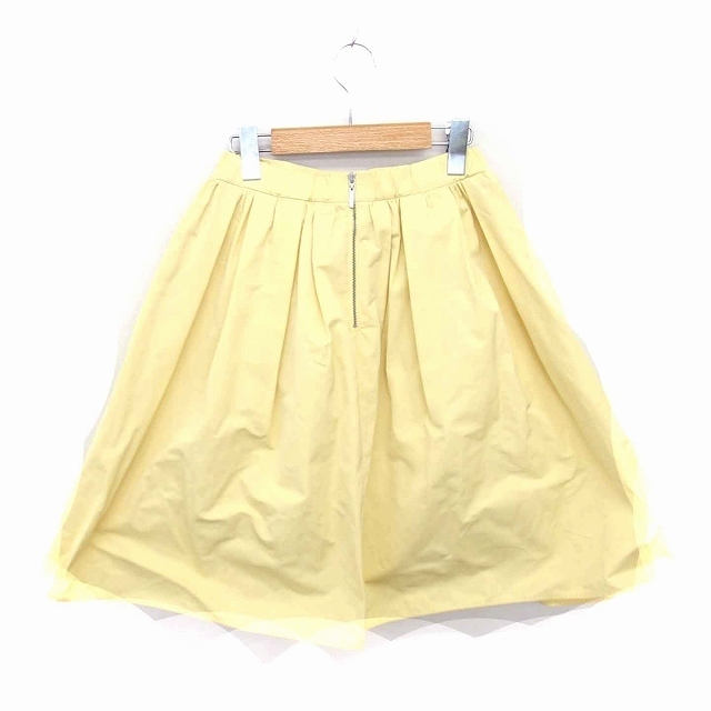 mimi&roger(ミミアンドロジャー)のミミ&ロジャー フレア スカート ひざ丈 薄手 36 黄 イエロー /TT20 レディースのスカート(ひざ丈スカート)の商品写真