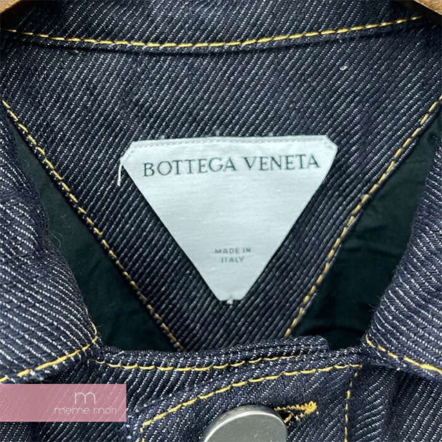 BOTTEGA VENETA Denim Twill Metal Button Shirt 700956 V1VA0 ボッテガ・ヴェネタ デニムツイルメタルボタンシャツ 半袖デニムシャツ ワッシャー加工 シワ加工 インディゴ サイズ46【220803】【中古-B】【me04】 メンズのトップス(シャツ)の商品写真