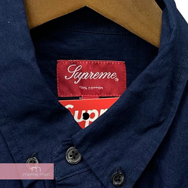 Supreme 2013AW Selvedge Ripstop Shirt シュプリーム セルヴィッジリップストップシャツ 長袖シャツ ネイビー サイズM 【220331】【新古品】【me04】 2