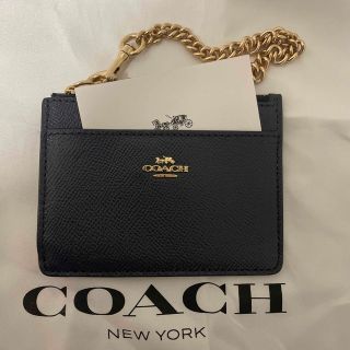 お値下げしましたcoach 新品未使用　定期入れ　ブラック(名刺入れ/定期入れ)