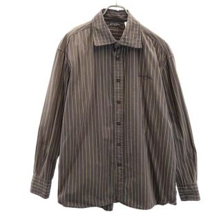 ショーンジョン(Sean John)のショーンジョン ストライプ柄 長袖 シャツ XL ブラウン系 Sean John メンズ 【中古】  【230427】(シャツ)