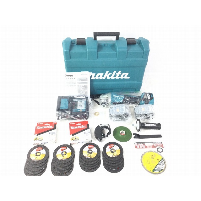 ☆未使用 替刃付き☆makita マキタ 18V 充電式ディスクグラインダ GA418DRGX バッテリ2個(18V 6.0Ah) 充電器付き 70648