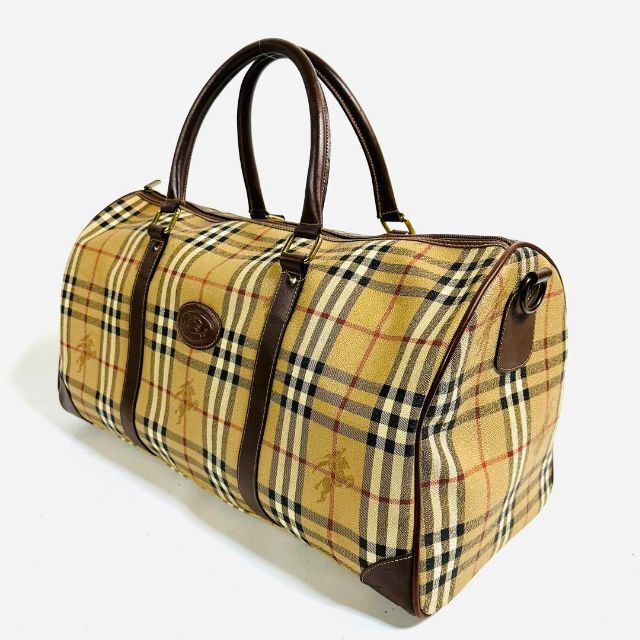 希少品】BURBERRY ノバチェック PVC レザー 大容量 ボストンバッグ