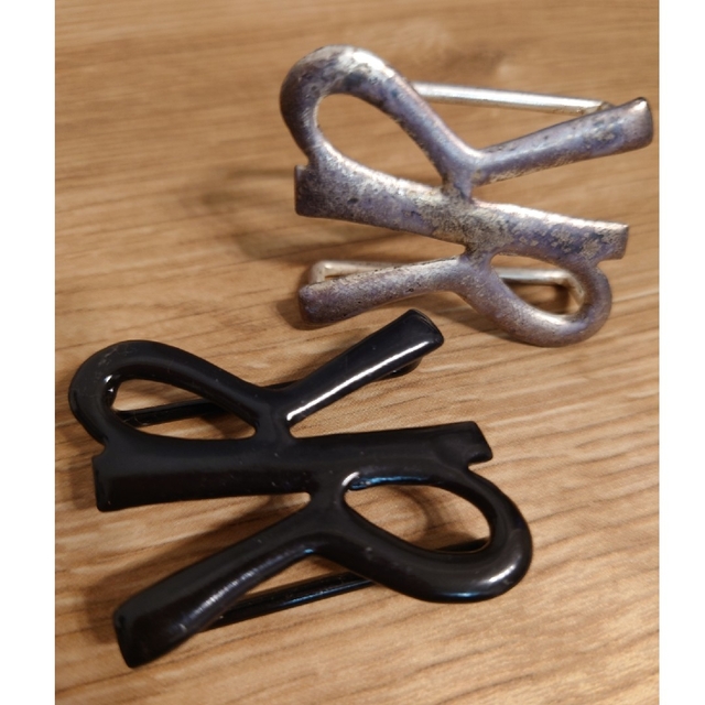 【未使用】45R　スカーフリングセット　黒/シルバー（真鍮） 5