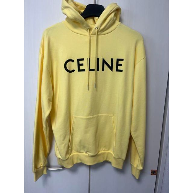 CELINE セリーヌ パーカー ロゴ ロゴパーカー S イエロー 新着