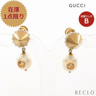 グッチ(Gucci)のインターロッキングG ピアス GP フェイクパール ゴールド オフホワイト スタッズ(ピアス)