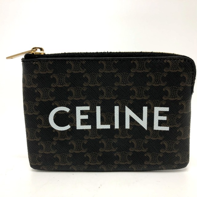 セリーヌ CELINE 10C662CA2 トリオンフ 小物入れ 小銭入れ コインケース PVC/レザー ブラウン