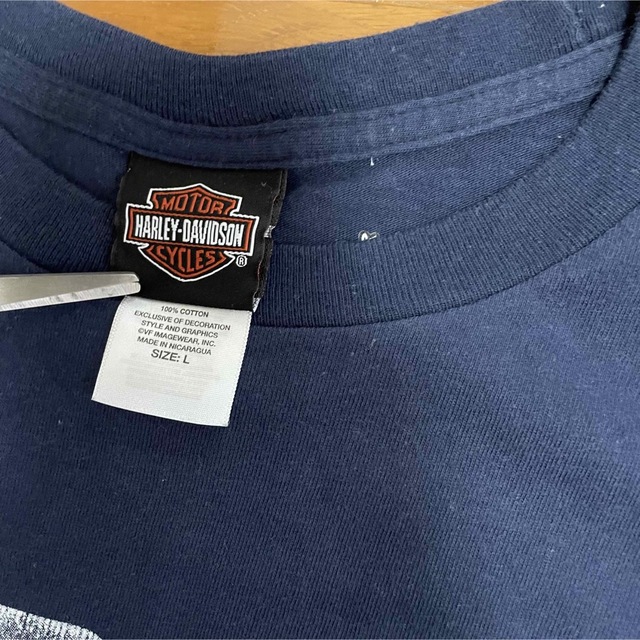 ハーレーダビッドソン 90s ロンT バックプリント オーバーサイズ ネイビー メンズのトップス(Tシャツ/カットソー(七分/長袖))の商品写真