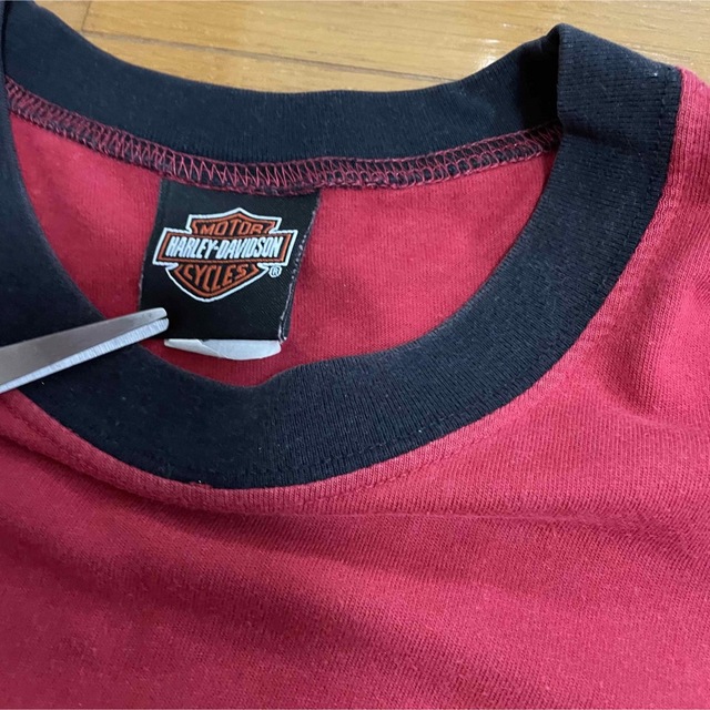 古着 ハーレーダビッドソン　ロンT　ビッグロゴ　赤 ヴィンテージ　tシャツ メンズのトップス(Tシャツ/カットソー(七分/長袖))の商品写真