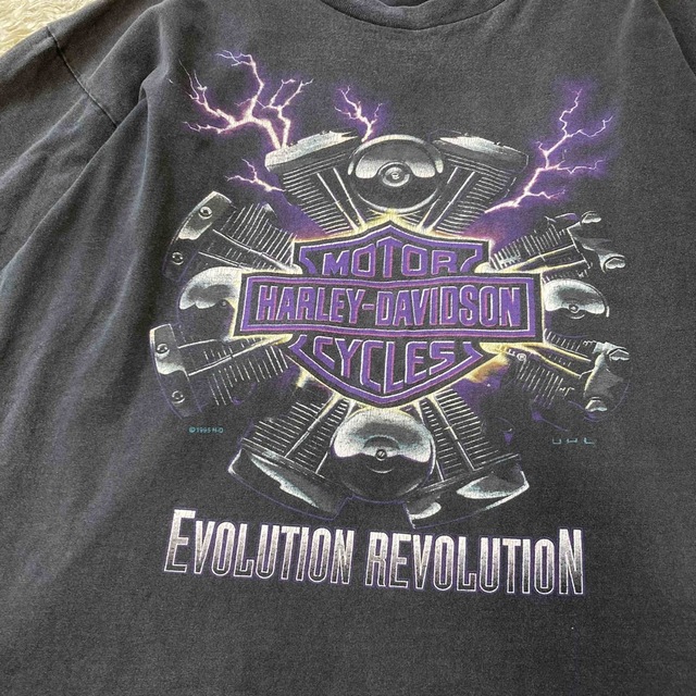 芸能人愛用 USA製 90s Harley-Davidson エンジン サンダー Tシャツ T