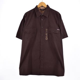 ディッキーズ(Dickies)の古着 ディッキーズ Dickies 半袖 ワークシャツ メンズXXL /eaa332176(シャツ)