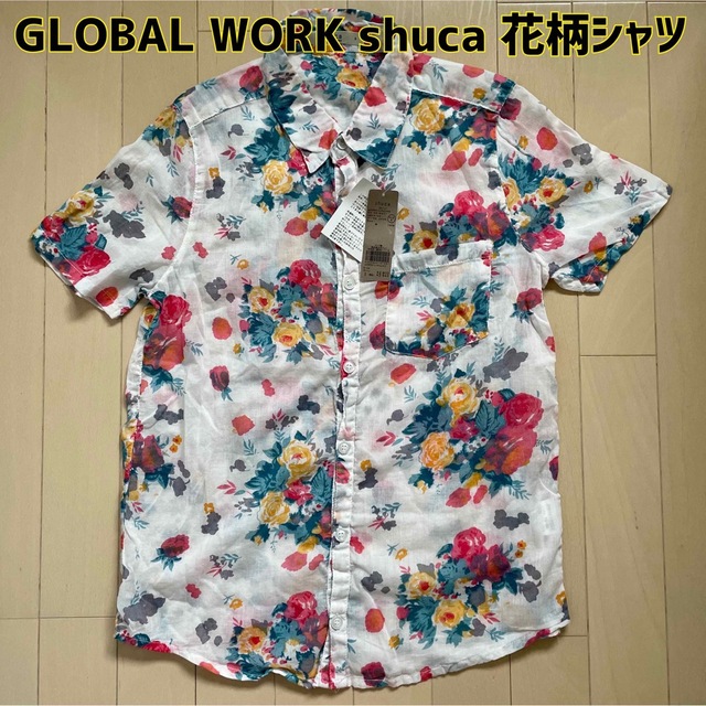 shuca(シュカ)の【新品】GLOBAL WORK shuca☆フラワープリントクリンクル半袖シャツ レディースのトップス(シャツ/ブラウス(半袖/袖なし))の商品写真