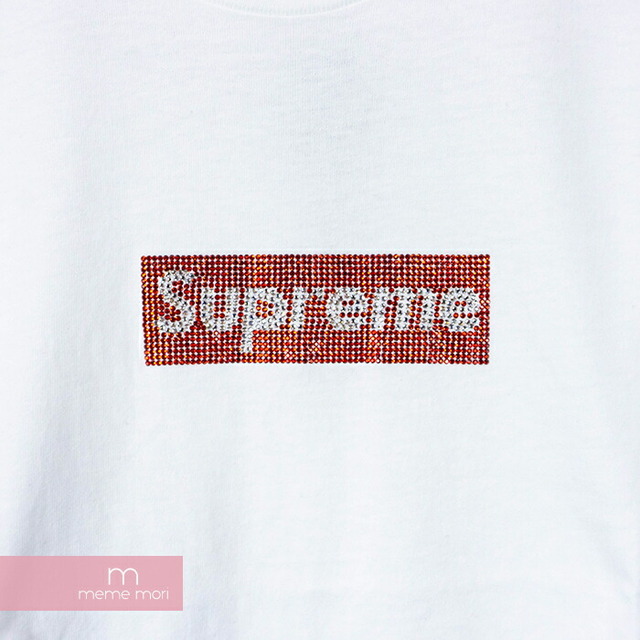 SUPREME シュプリーム 19SS×SWAROVSKI 25th Anniversary Box Logo Tee×スワロフスキー 25周年記念ボックスロゴTシャツ 半袖カットソー ホワイト