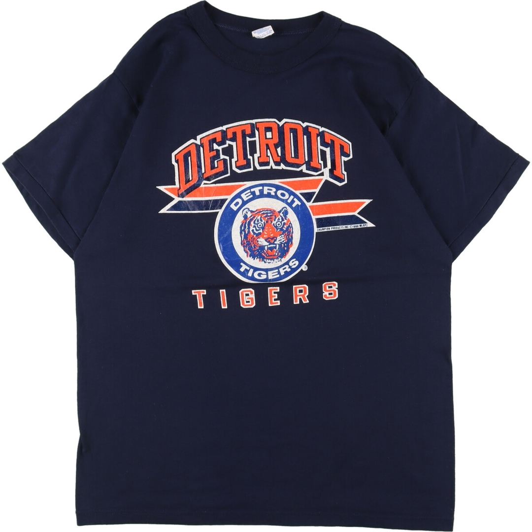 80年代 チャンピオン Champion トリコタグ MLB Detroit Tigers デトロイトタイガース スポーツプリントTシャツ USA製 メンズM ヴィンテージ /eaa332691