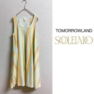 ソレイアード(SOULEIADO（TOMORROWLAND）)のSOULEIADO コットンプリント ノースリーブワンピース(ひざ丈ワンピース)