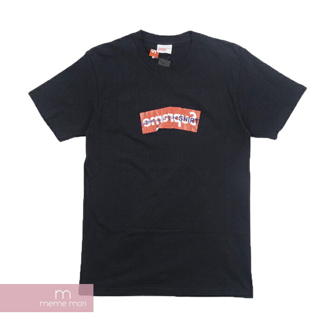 トップスSupreme×COMME des GARCONS SHIRT 2017SS BOX Logo Tee シュプリーム×コムデギャルソンシャツ ボックスロゴTシャツ 半袖カットソー ブラックサイズS【220709】【新古品】【me04】