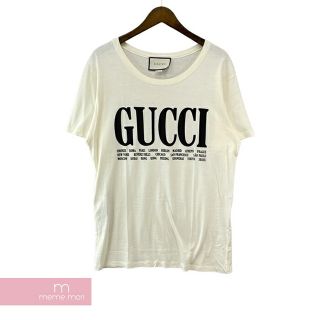 GUCCI Cities Logo Print Tee 492347 X3M22 グッチ シティズロゴプリントTシャツ 半袖カットソー 都市名・ロゴプリント ベージュ サイズS 【220705】【中古-B】【me04】(Tシャツ/カットソー(半袖/袖なし))