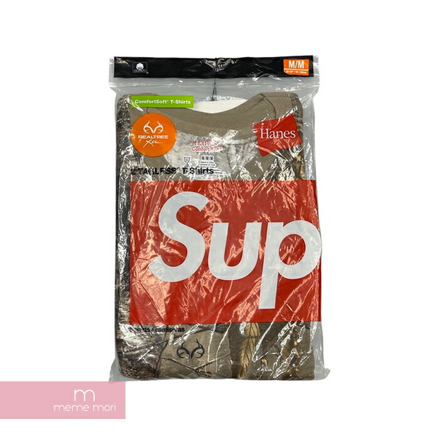 Supreme×Hanes 17AW Realtree Tagless Tees (2 Pack) シュプリーム×ヘインズ リアルツリータグレスTシャツ （1パック2枚入り）半袖カットソー パックT リアルツリーカモプリント ブラウン サイズM 【220526】【新古品】【me04】Tシャツ/カットソー(半袖/袖なし)