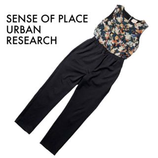 センスオブプレイスバイアーバンリサーチ(SENSE OF PLACE by URBAN RESEARCH)のセンスオブプレイス アーバンリサーチ オールインワン サロペット 黒 パンツ F(サロペット/オーバーオール)