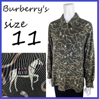 バーバリー(BURBERRY)の【極美品】【11】90's バーバリーズ 総柄 シャツ ブラウス ヴィンテージ(シャツ/ブラウス(長袖/七分))