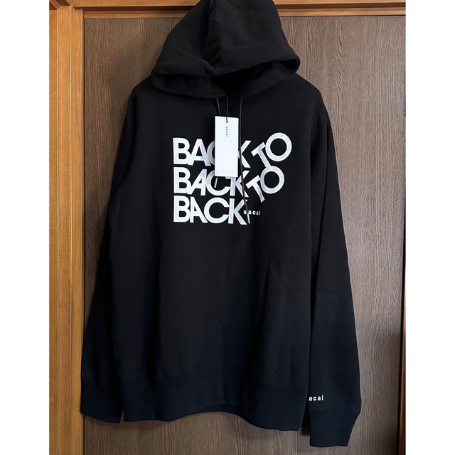 黒3新品 sacai サカイ メンズ BACK スウェット パーカー ブラック