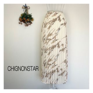 シニヨンスター(CHIGNONSTAR)の【CHIGNONSTAR】シニヨンスター　カモフラプリーツロングスカート(ロングスカート)