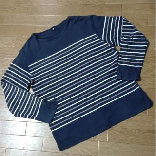 ユニクロ(UNIQLO)のユニクロ　ボーダー長袖カットソー　メンズ　XLサイズ(Tシャツ/カットソー(七分/長袖))