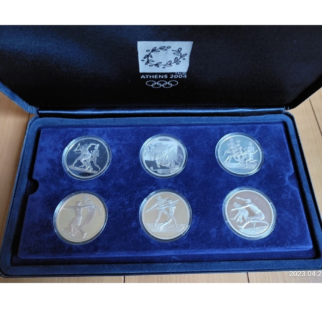 2004年アテネオリンピック　プルーフ銀貨 6枚　ケースと外箱付き美術品/アンティーク