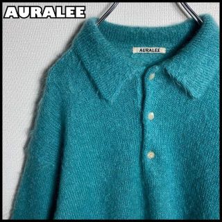 オーラリー(AURALEE)の【美品】オーラリー　ニットポロシャツ　長袖　サイズ5　入手困難　即完売モデル(ポロシャツ)