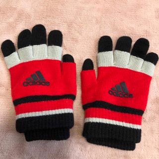 アディダス(adidas)の新品adidasアディダス 子供 二重手袋 手袋 赤 黒 男の子 男児 キッズ (手袋)