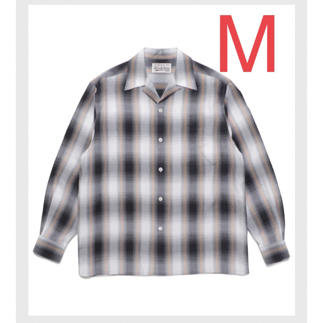 WACKOMARIA OMBRE CHECK OPEN COLLAR SHIRT