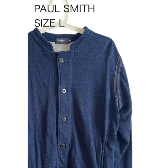 Paul Smith(ポールスミス)のPAUL SMITH コットン デザイン カーディガン 牛革 サイズL メンズのトップス(カーディガン)の商品写真