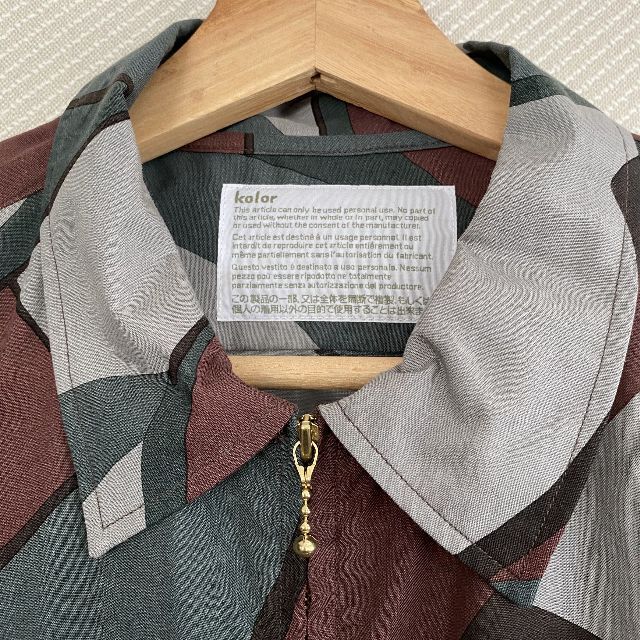 kolor カラー プリンテッドレクセルブロードシャツ ジップアップ kolor カラー プリンテッドレクセルブロードシャツ ジップアップ