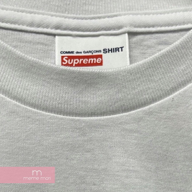 Supreme×COMME des GARCONS SHIRT 2017SS BOX Logo Tee シュプリーム×コムデギャルソンシャツ ボックスロゴTシャツ 半袖カットソー ホワイト サイズL【220822】【新古品】【me04】