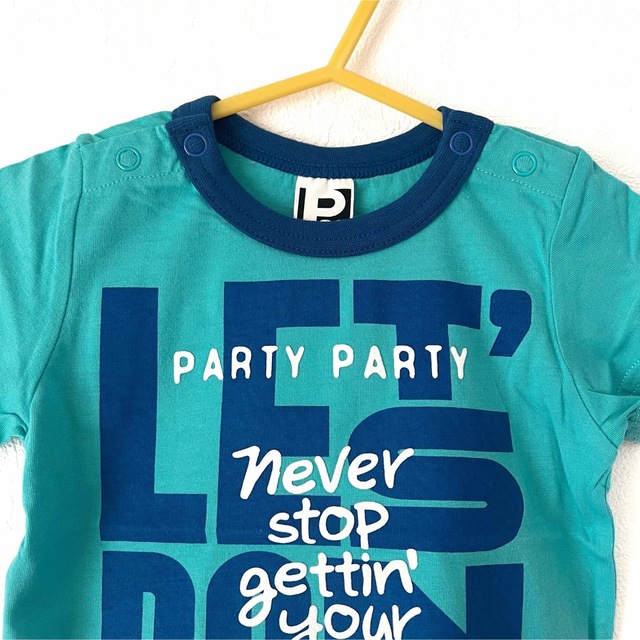 PARTYPARTY(パーティーパーティー)の【新品タグ付き】PARTY PARTY 80 Tシャツ　半袖　エメラルド　ブルー キッズ/ベビー/マタニティのベビー服(~85cm)(Ｔシャツ)の商品写真