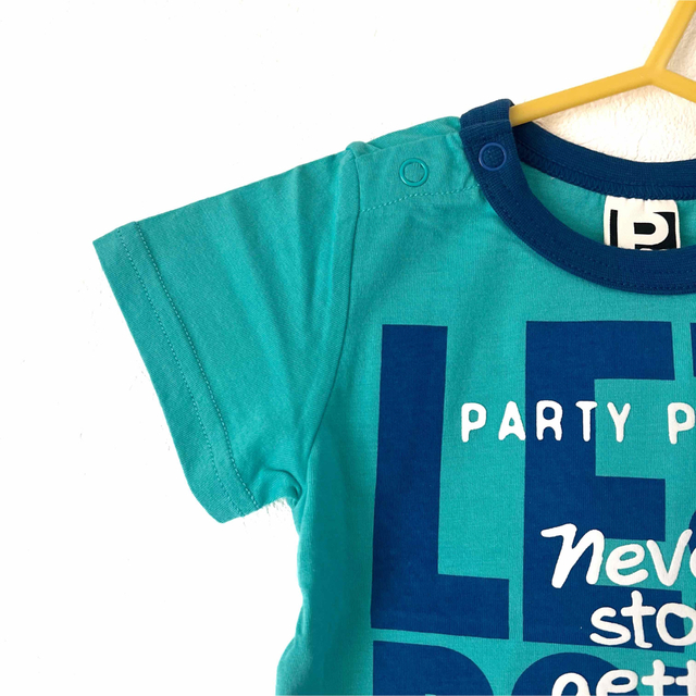 PARTYPARTY(パーティーパーティー)の【新品タグ付き】PARTY PARTY 80 Tシャツ　半袖　エメラルド　ブルー キッズ/ベビー/マタニティのベビー服(~85cm)(Ｔシャツ)の商品写真