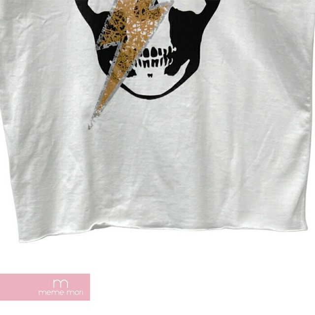 lucien pellat-finet Thunder Skull Tee ルシアンペラフィネ サンダースカルTシャツ 半袖カットソー プリント ラメ ホワイト サイズS【220801】【-B】【me04】