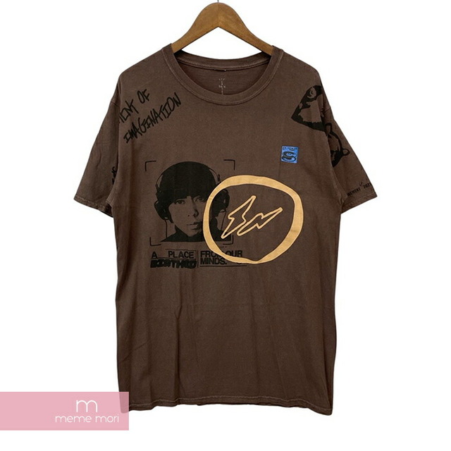 TRAVIS SCOTT Cactus Jack×fragment design 2021SS Hiroshi Tee トラヴィス・スコット カクタスジャック×フラグメントデザイン 藤原ヒロシTシャツ 半袖カットソー HF サンダーボルトプリント ダークブラウン サイズL 【220720】【-B】【me04】