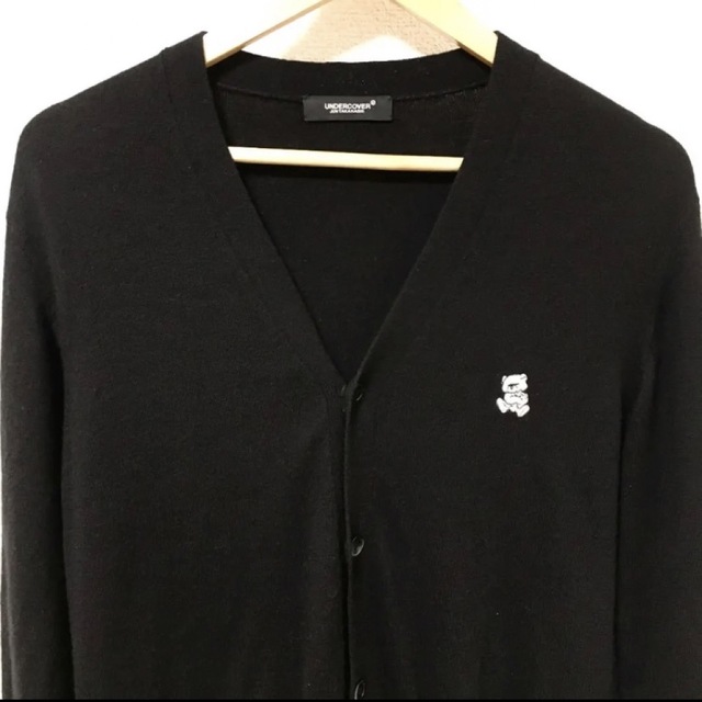 19A/W【USED美品】UNDERCOVER ベア刺繍ニットカーディガン M-