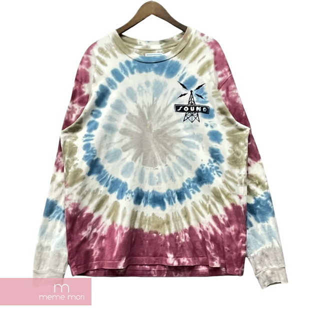 JUST DON Record Low Tie Dye LS Tee ジャストドン レコードロータイダイロングスリーブTシャツ 長袖カットソー ロゴ刺繍 バックプリント 染め マルチカラー サイズL【230222】【-B】