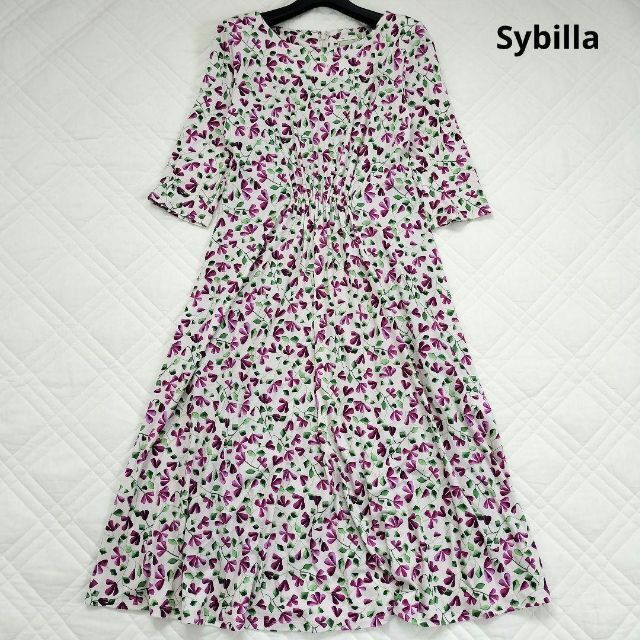 Sybilla(シビラ)の美品✨シビラ 花柄 ロングワンピース M 春夏 レディースのワンピース(ロングワンピース/マキシワンピース)の商品写真