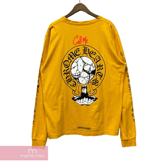 CHROME HEARTS×MATTY BOY 2019SS PPO Mustard LS Tee クロムハーツ×マッティボーイ マスタードロングスリーブTシャツ 長袖カットソー ロンT プリント Call me マスタード サイズXL 【221124】【-A】【me04】