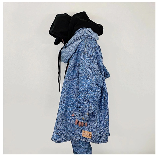 kaikaikiki Flowers Skulls Denim Haori