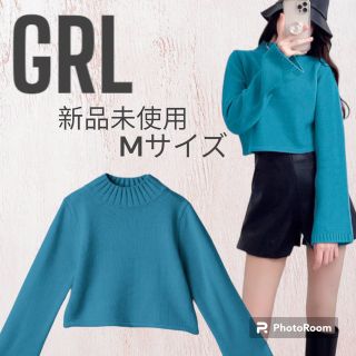 グレイル(GRL)の【本日限定価格】新品未使用GRL フレアスリーブショート丈ニットトップス(ニット/セーター)