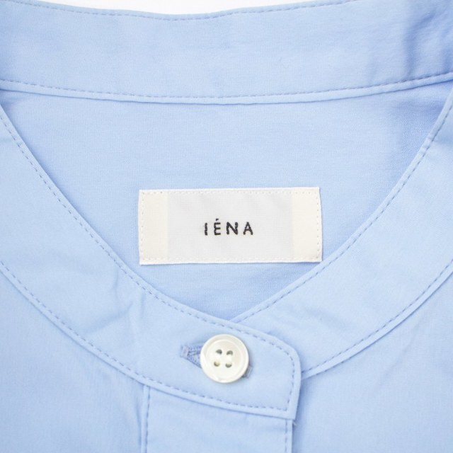 IENA(イエナ)のイエナ IENA シャツ ノーカラーシャツ 半袖 比翼ボタン 青 ■GY03 レディースのレディース その他(その他)の商品写真