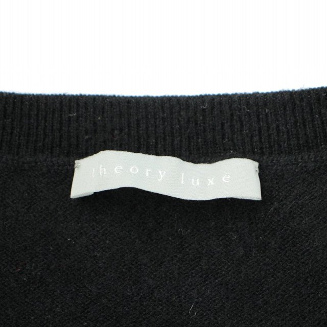 美品 セオリーリュクス カシミヤ100 クルーネックニット 黒 38
