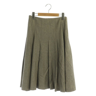カルバンクライン(Calvin Klein)のカルバンクライン プリーツスカート フレア ロング シルク混 2 ベージュ(ロングスカート)