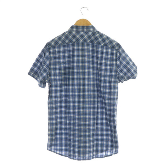DIESEL(ディーゼル)のディーゼル DIESEL シャツ 半袖 チェック コットン S 青 ブルー メンズのトップス(シャツ)の商品写真