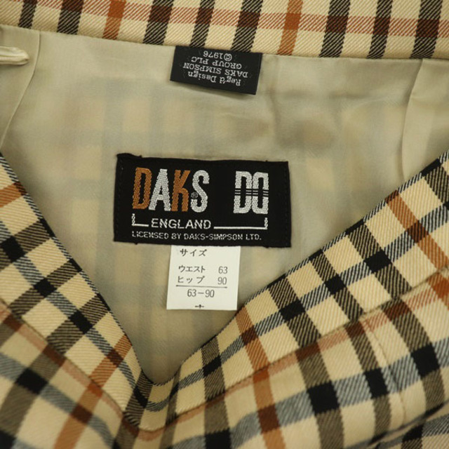 DAKS - ダックス スカート ロング チェック タイト プリーツ ウール 63