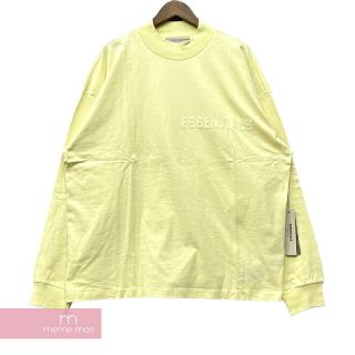 FEAR OF GOD ESSENTIALS 2022SS L/S Tee CANARY エッセンシャルズ ロングスリーブTシャツ 長袖カットソー ロンT フロッキープリント ペールイエロー カナリー サイズS【230331】【新古品】【me04】(Tシャツ/カットソー(半袖/袖なし))